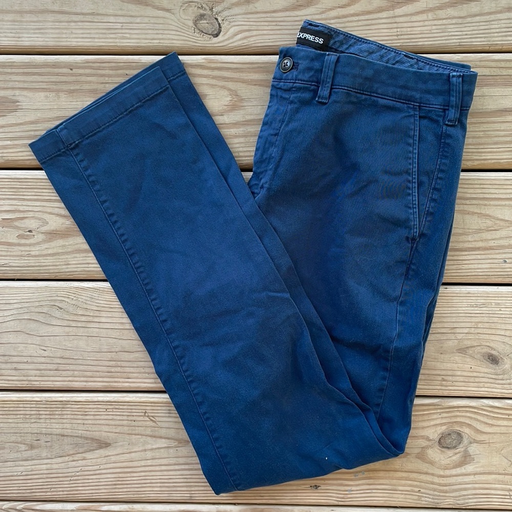 Express Navy Stretch Slim Chino Pants